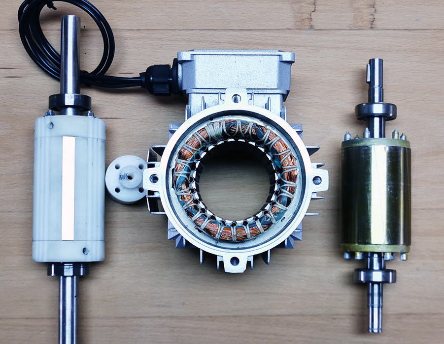 Transformation d'un moteur asynchrone triphasé en génératrice synchrone à  aimant permanent. -  %