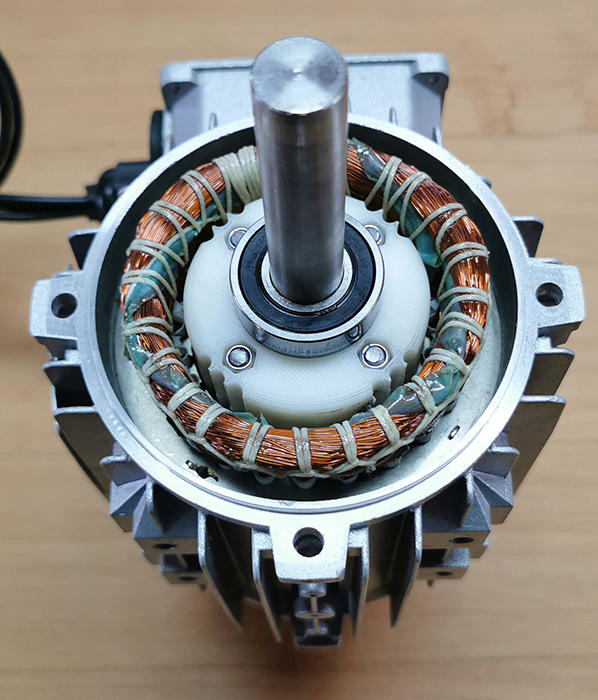 Le rotor imprimé en place dans le stator.